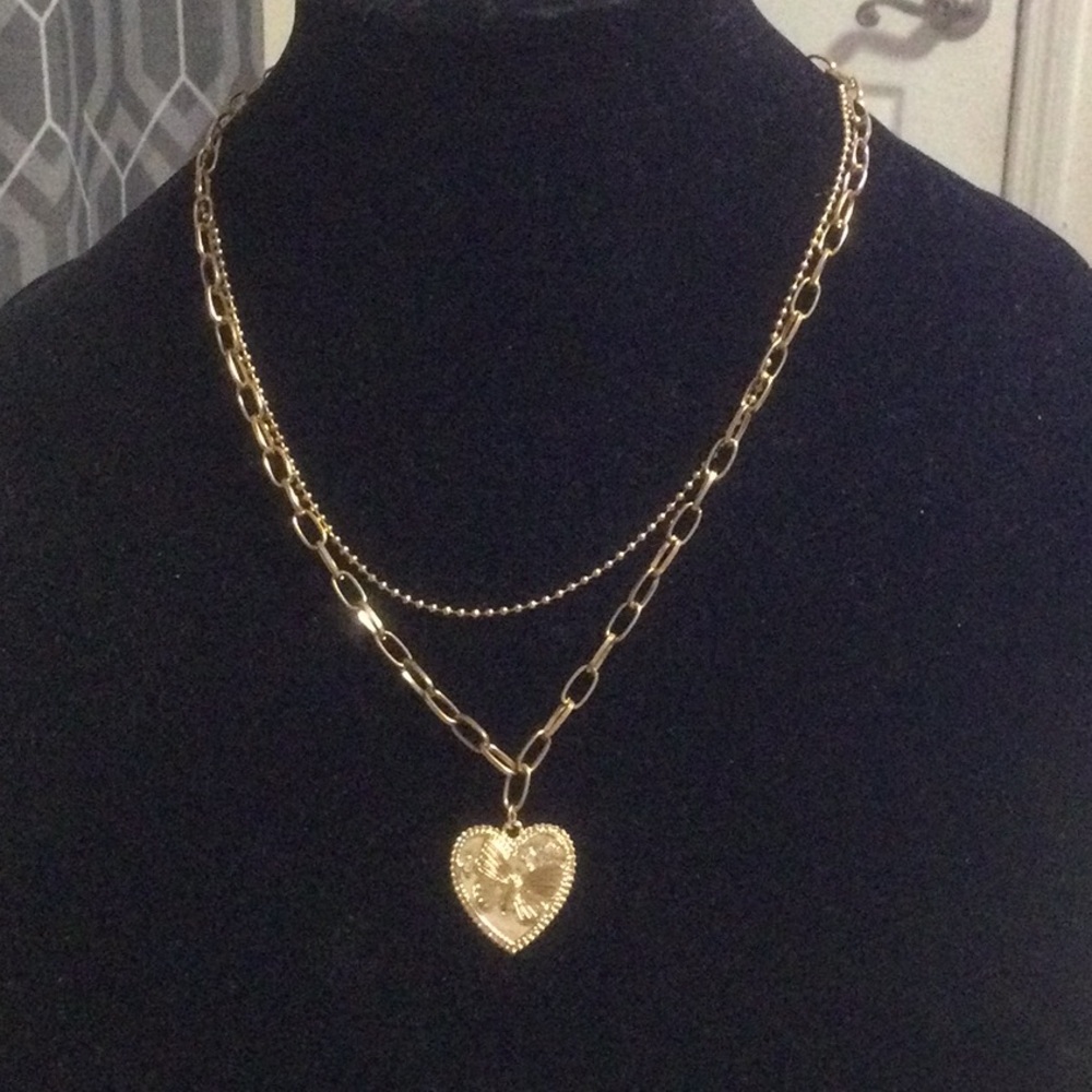 Gold Heart Pendant Necklace
